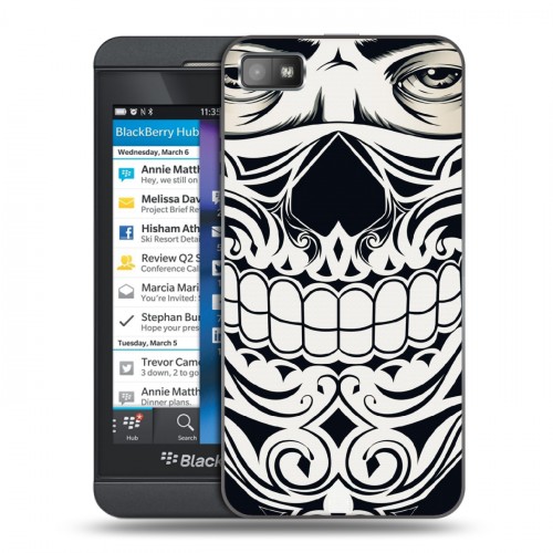 Дизайнерский пластиковый чехол для BlackBerry Z10 Маски Black White