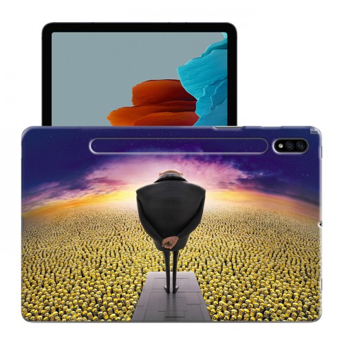 Дизайнерский силиконовый с усиленными углами чехол для Samsung Galaxy Tab S7 Миньоны