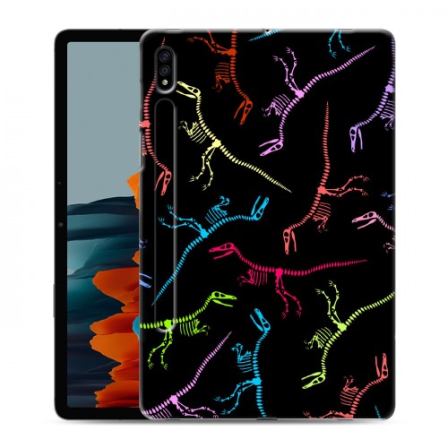 Дизайнерский силиконовый чехол для Samsung Galaxy Tab S7 Узоры динозавров