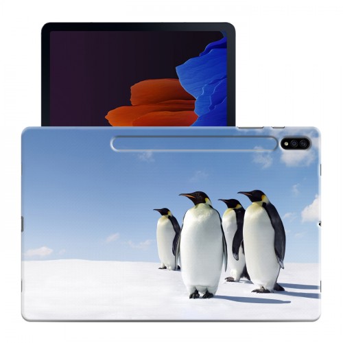 Дизайнерский силиконовый чехол для Samsung Galaxy Tab S7 Plus Пингвины