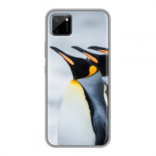 Дизайнерский силиконовый чехол для Realme C11 Пингвины