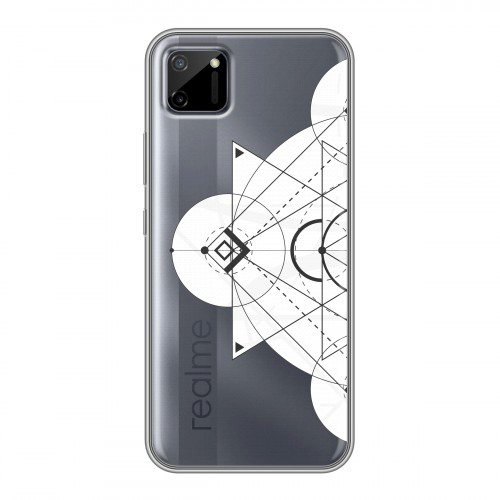 Полупрозрачный дизайнерский пластиковый чехол для Realme C11 Прозрачные мандалы