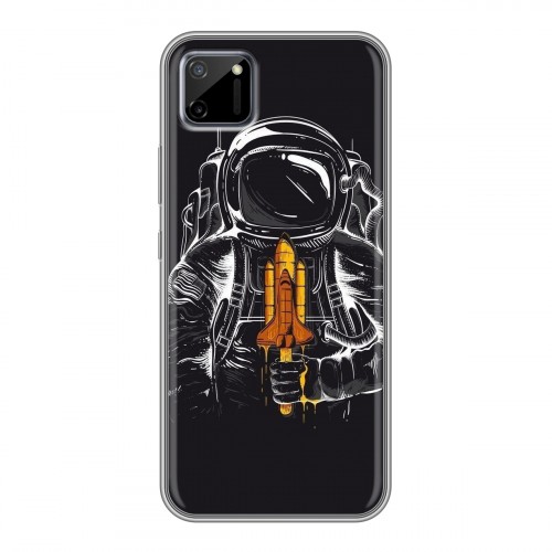 Дизайнерский силиконовый чехол для Realme C11 Космонавт