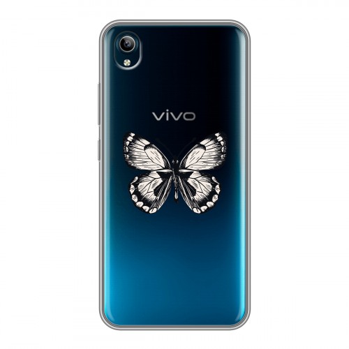 Полупрозрачный дизайнерский силиконовый с усиленными углами чехол для Vivo Y91C прозрачные Бабочки 
