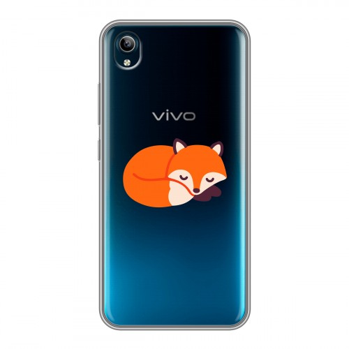 Полупрозрачный дизайнерский силиконовый чехол для Vivo Y91C Прозрачные лисы