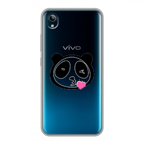 Полупрозрачный дизайнерский силиконовый чехол для Vivo Y91C Прозрачные панды - смайлики