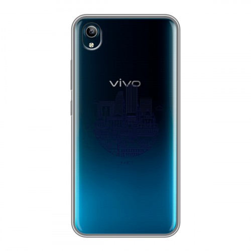 Полупрозрачный дизайнерский силиконовый чехол для Vivo Y91C Прозрачные париж