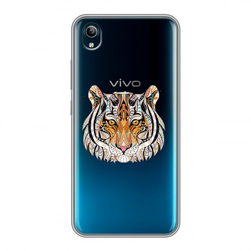 Полупрозрачный дизайнерский силиконовый чехол для Vivo Y91C Прозрачные тигры