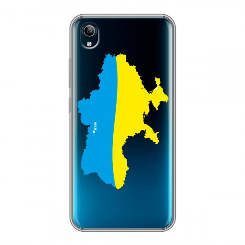 Полупрозрачный дизайнерский силиконовый чехол для Vivo Y91C Флаг Украины