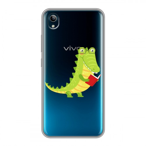 Полупрозрачный дизайнерский силиконовый чехол для Vivo Y91C Прозрачные крокодилы