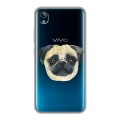 Полупрозрачный дизайнерский силиконовый чехол для Vivo Y91C Прозрачные собаки