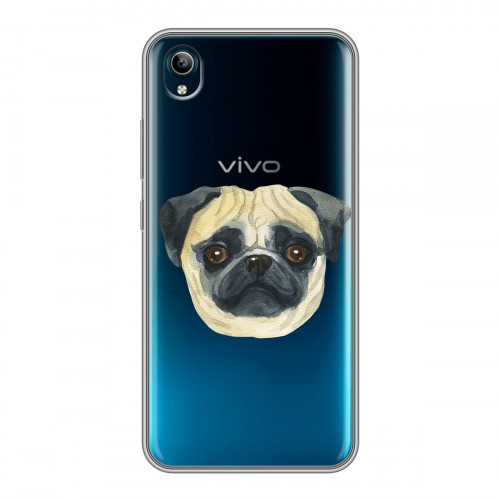 Полупрозрачный дизайнерский силиконовый с усиленными углами чехол для Vivo Y91C Прозрачные собаки