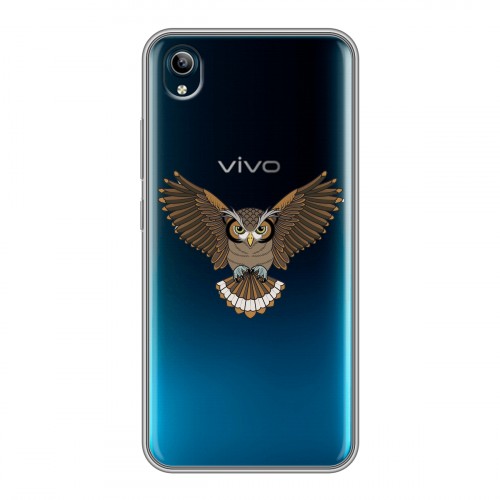 Полупрозрачный дизайнерский силиконовый чехол для Vivo Y91C Прозрачные совы