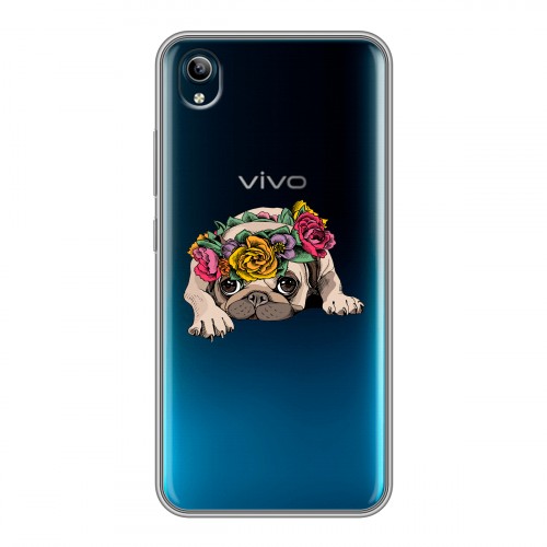 Полупрозрачный дизайнерский силиконовый чехол для Vivo Y91C Прозрачные щенки