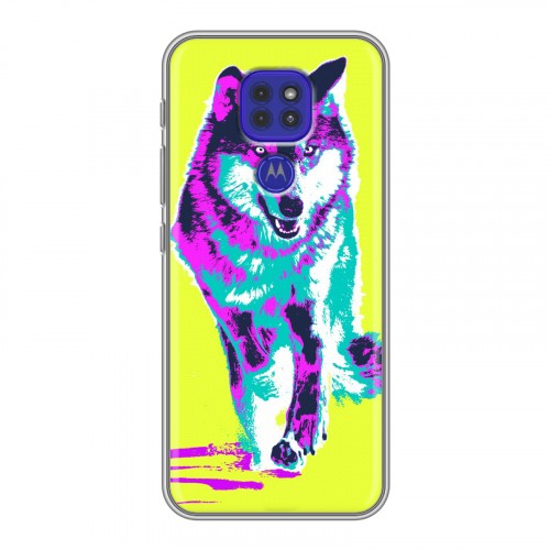 Дизайнерский силиконовый чехол для Motorola Moto G9 Play Животный поп-арт