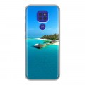 Дизайнерский силиконовый чехол для Motorola Moto G9 Play пляж