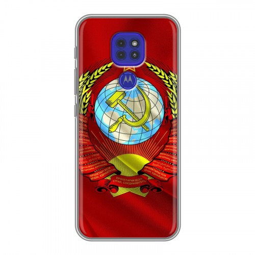 Дизайнерский силиконовый чехол для Motorola Moto G9 Play Флаг СССР