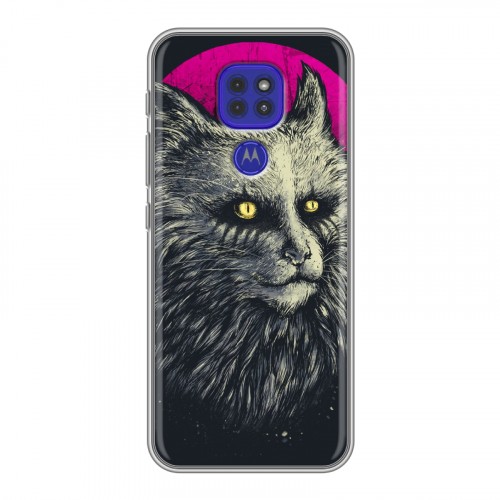 Дизайнерский силиконовый чехол для Motorola Moto G9 Play Мистические кошки