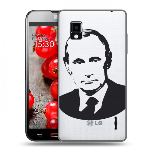 Полупрозрачный дизайнерский пластиковый чехол для LG Optimus G В.В.Путин 