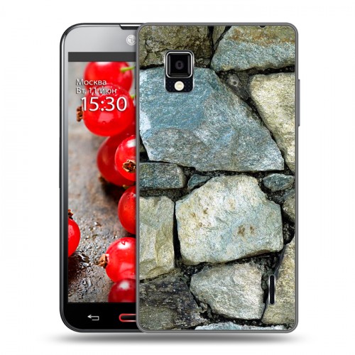 Дизайнерский пластиковый чехол для LG Optimus G Текстура камня