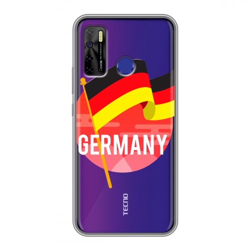 Полупрозрачный дизайнерский пластиковый чехол для Tecno Camon 15 Флаг Германии