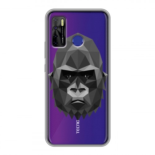 Полупрозрачный дизайнерский пластиковый чехол для Tecno Camon 15 Прозрачные обезьяны