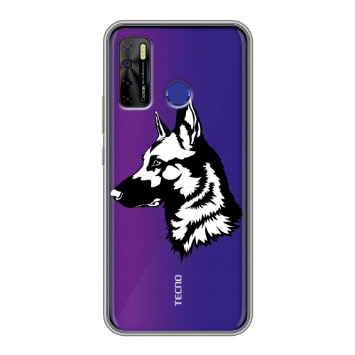 Полупрозрачный дизайнерский силиконовый чехол для Tecno Camon 15 Прозрачные собаки