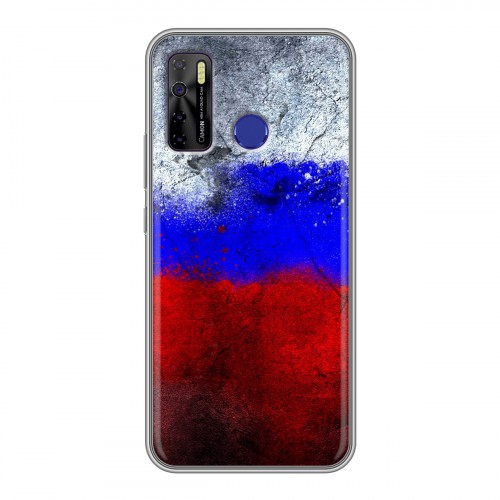 Дизайнерский силиконовый чехол для Tecno Camon 15 Российский флаг