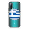 Полупрозрачный дизайнерский пластиковый чехол для Tecno Pouvoir 4 флаг греции