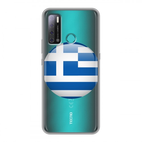 Полупрозрачный дизайнерский силиконовый с усиленными углами чехол для Tecno Pouvoir 4 флаг греции