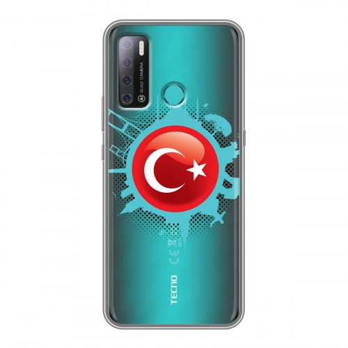Полупрозрачный дизайнерский пластиковый чехол для Tecno Pouvoir 4 Флаг Турции