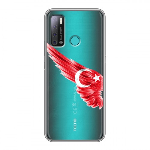 Полупрозрачный дизайнерский пластиковый чехол для Tecno Pouvoir 4 Флаг Турции
