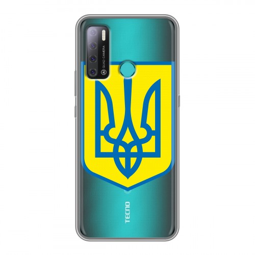 Полупрозрачный дизайнерский силиконовый с усиленными углами чехол для Tecno Pouvoir 4 Флаг Украины