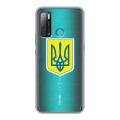 Полупрозрачный дизайнерский пластиковый чехол для Tecno Pouvoir 4 Флаг Украины