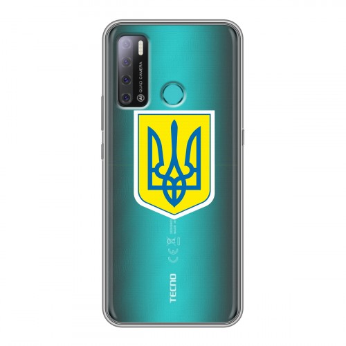 Полупрозрачный дизайнерский пластиковый чехол для Tecno Pouvoir 4 Флаг Украины