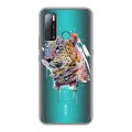 Полупрозрачный дизайнерский пластиковый чехол для Tecno Pouvoir 4 Прозрачные леопарды