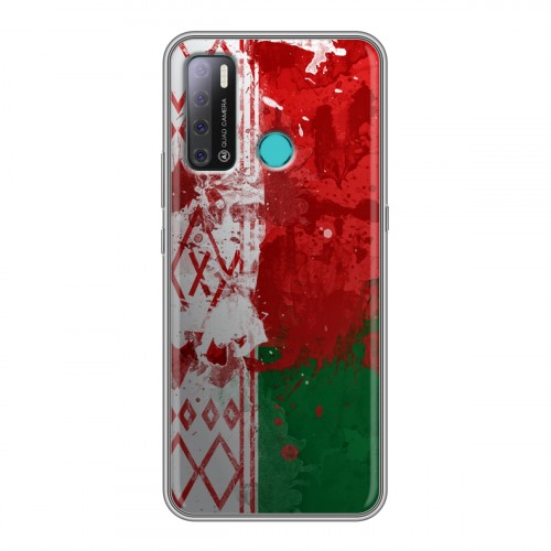 Дизайнерский силиконовый с усиленными углами чехол для Tecno Pouvoir 4 Флаг Белоруссии