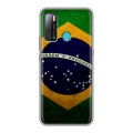 Дизайнерский пластиковый чехол для Tecno Pouvoir 4 Флаг Бразилии