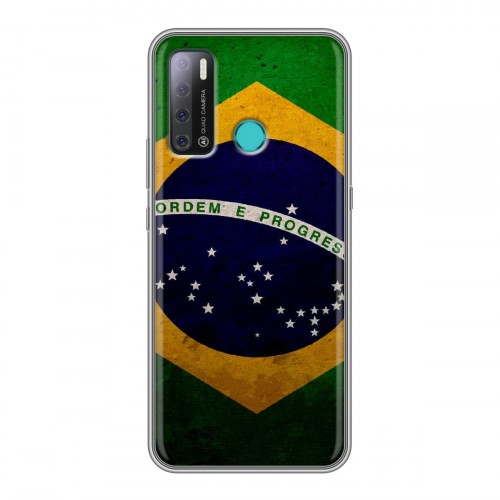 Дизайнерский пластиковый чехол для Tecno Pouvoir 4 Флаг Бразилии
