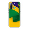 Дизайнерский силиконовый с усиленными углами чехол для Tecno Pouvoir 4 Флаг Бразилии