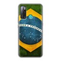 Дизайнерский силиконовый с усиленными углами чехол для Tecno Pouvoir 4 Флаг Бразилии