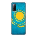 Дизайнерский силиконовый с усиленными углами чехол для Tecno Pouvoir 4 Флаг Казахстана