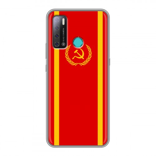 Дизайнерский силиконовый с усиленными углами чехол для Tecno Pouvoir 4 Флаг СССР