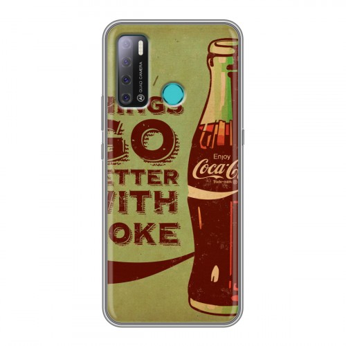 Дизайнерский пластиковый чехол для Tecno Pouvoir 4 Coca-cola