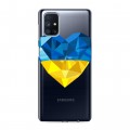 Полупрозрачный дизайнерский силиконовый с усиленными углами чехол для Samsung Galaxy M51 Флаг Украины