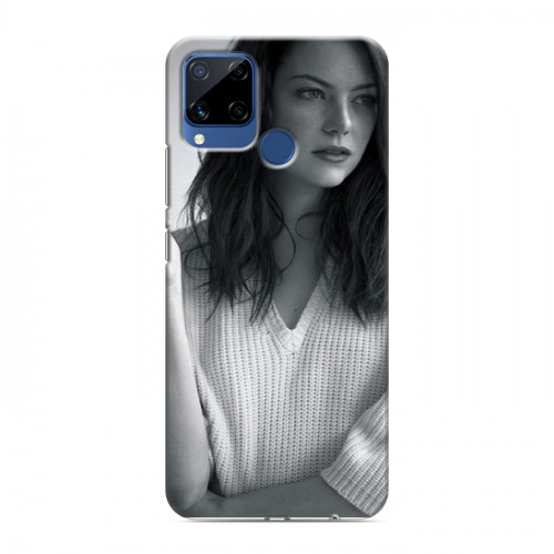 Дизайнерский силиконовый с усиленными углами чехол для Realme C15 Эмма Стоун