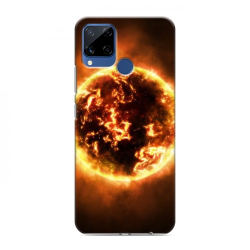 Дизайнерский силиконовый с усиленными углами чехол для Realme C15 Солнце