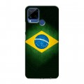 Дизайнерский силиконовый с усиленными углами чехол для Realme C15 Флаг Бразилии