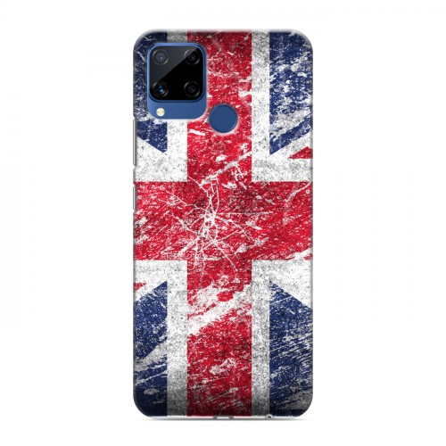 Дизайнерский силиконовый с усиленными углами чехол для Realme C15 Флаг Британии
