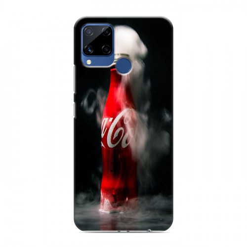 Дизайнерский силиконовый с усиленными углами чехол для Realme C15 Coca-cola